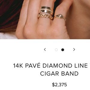 Zoe Chicco Rose Gold Diamond Pave Cigar ring size 6.5